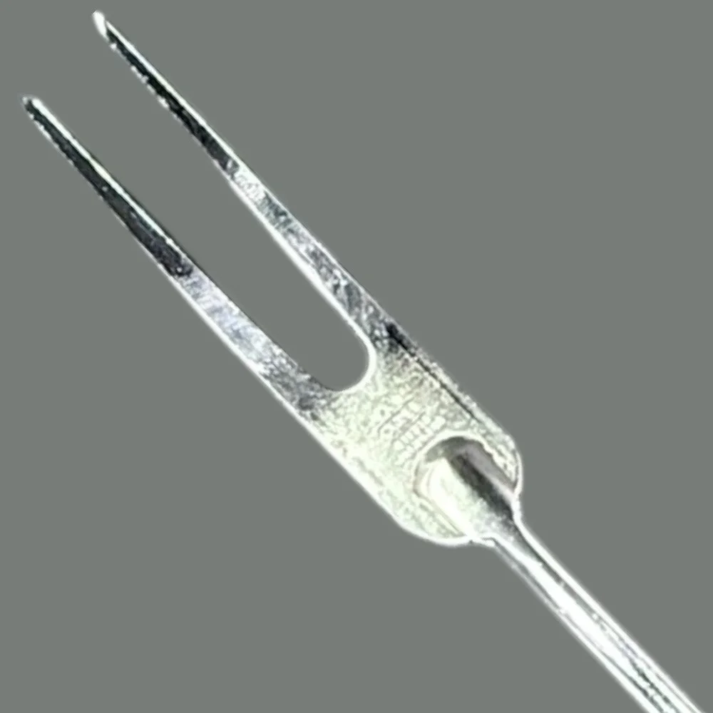 Vintage EKCO USA Chromium Plated Meat Fork Black Handle‎ 11.5